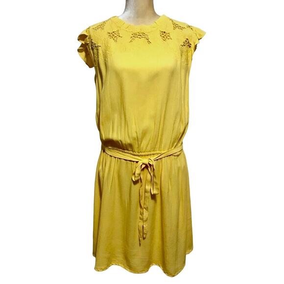 Loft Plus Size NWT Yellow Floral Ruffle Dress Women 22 *Pls See Description* - Picture 1 of 14